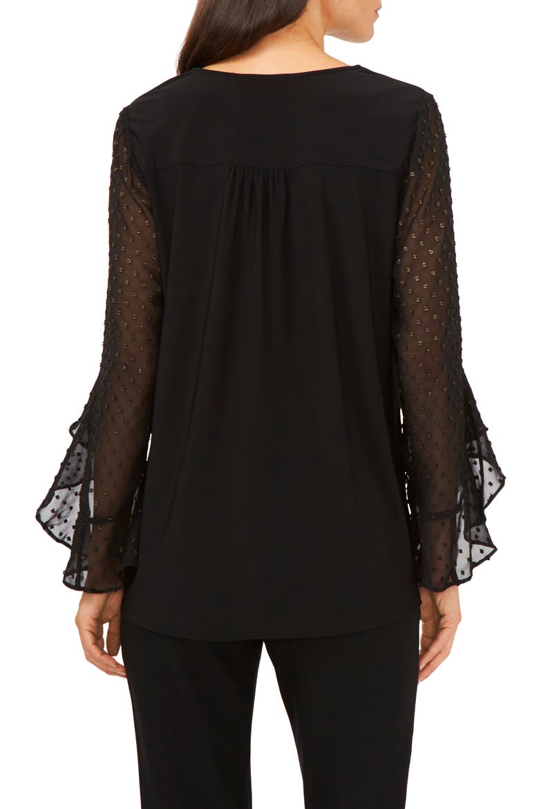 Tulip Bell Sleeve Top, Alternate, color, BLACK/GOLD