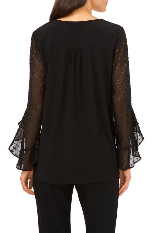 Chaus Tulip Bell Sleeve Top In Black