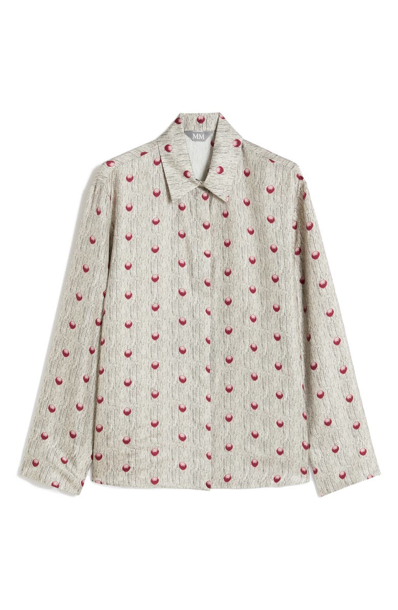MM by Max Mara Ospite Dot Print Button-Up Shirt, Alternate, color, Sand