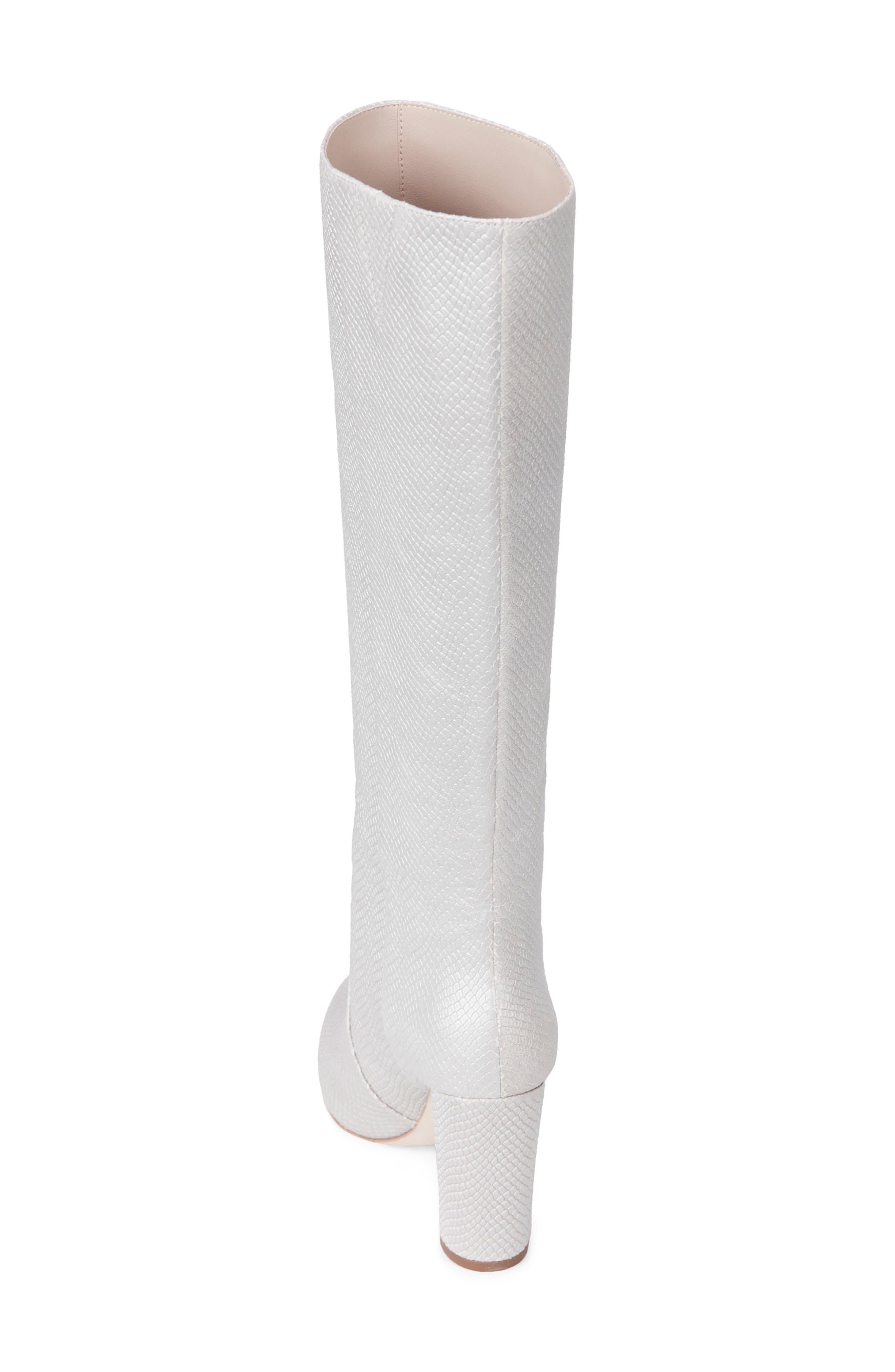 Carmen Snakeskin Embossed Tall Boot, Alternate, color, PEARL SNAKE