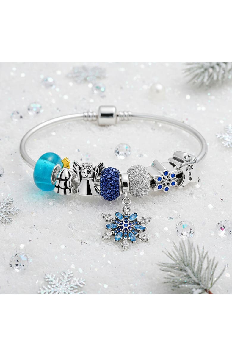 BLING JEWELRY Christmas Wonderland Themed Sterling Silver Charm Bracelet, Alternate, color, 