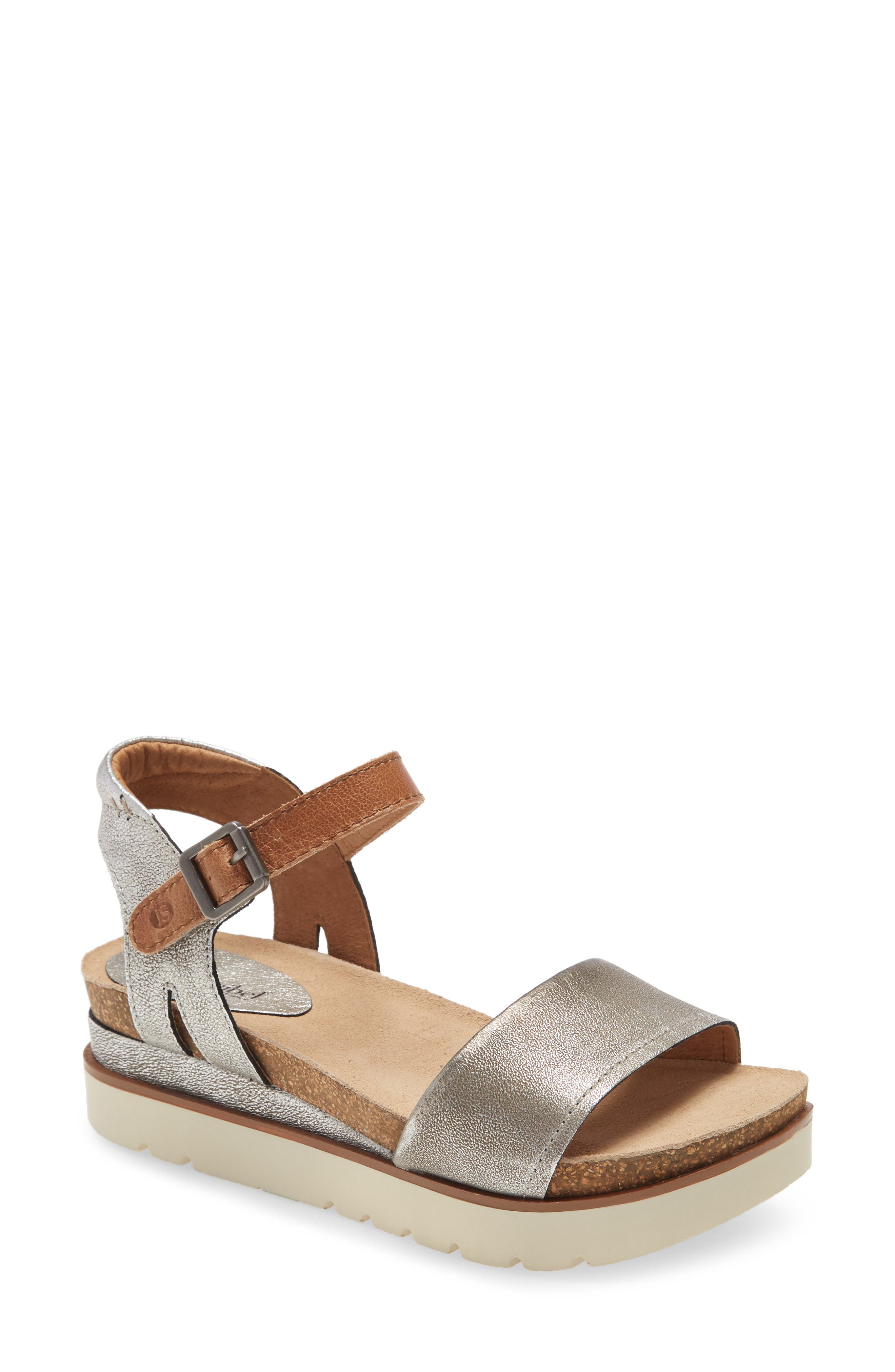 Clea 01 Platform Sandal, Main, color, PLATIN LEATHER
