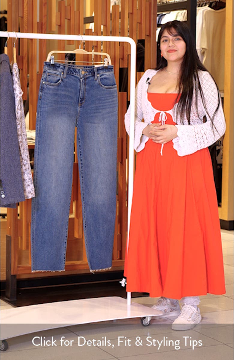 Sienna Raw Hem High Waist Relaxed Straight Leg Jeans, sales video thumbnail