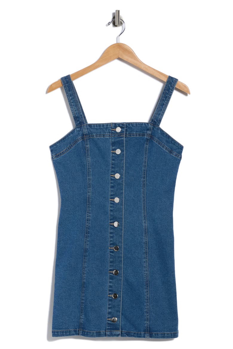 nordstrom rack denim dress Rails Minna in Rinse Indigo at Rack, Size Medium front design and square neckline offer a clean Vigoss Women's Button Front Denim