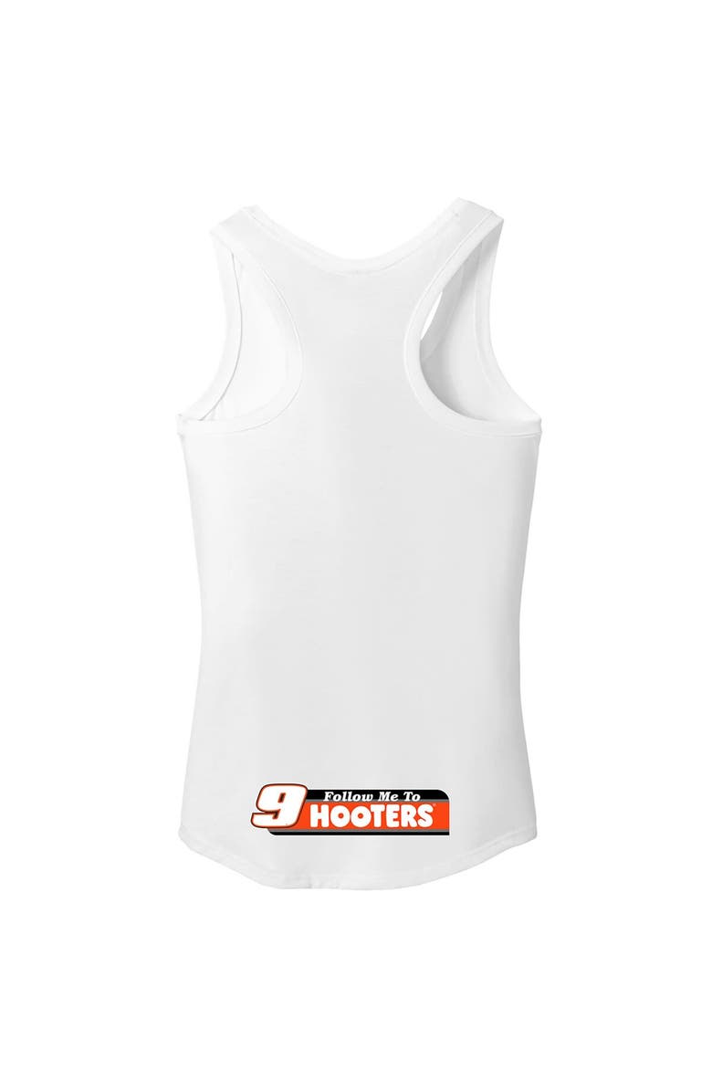 HENDRICK MOTORSPORTS TEAM COLLECTION Women's Hendrick Motorsports Team Collection White Chase Elliott Hooters Racer Back Tank Top, Alternate, color, White