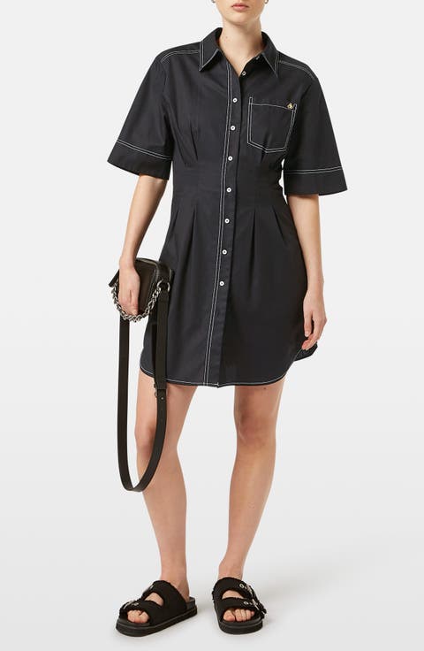 Stripe Structured Cotton Shirtdress