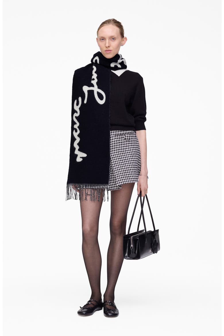 Marc Is Joy Fringe Scarf, Main, color, BLACK