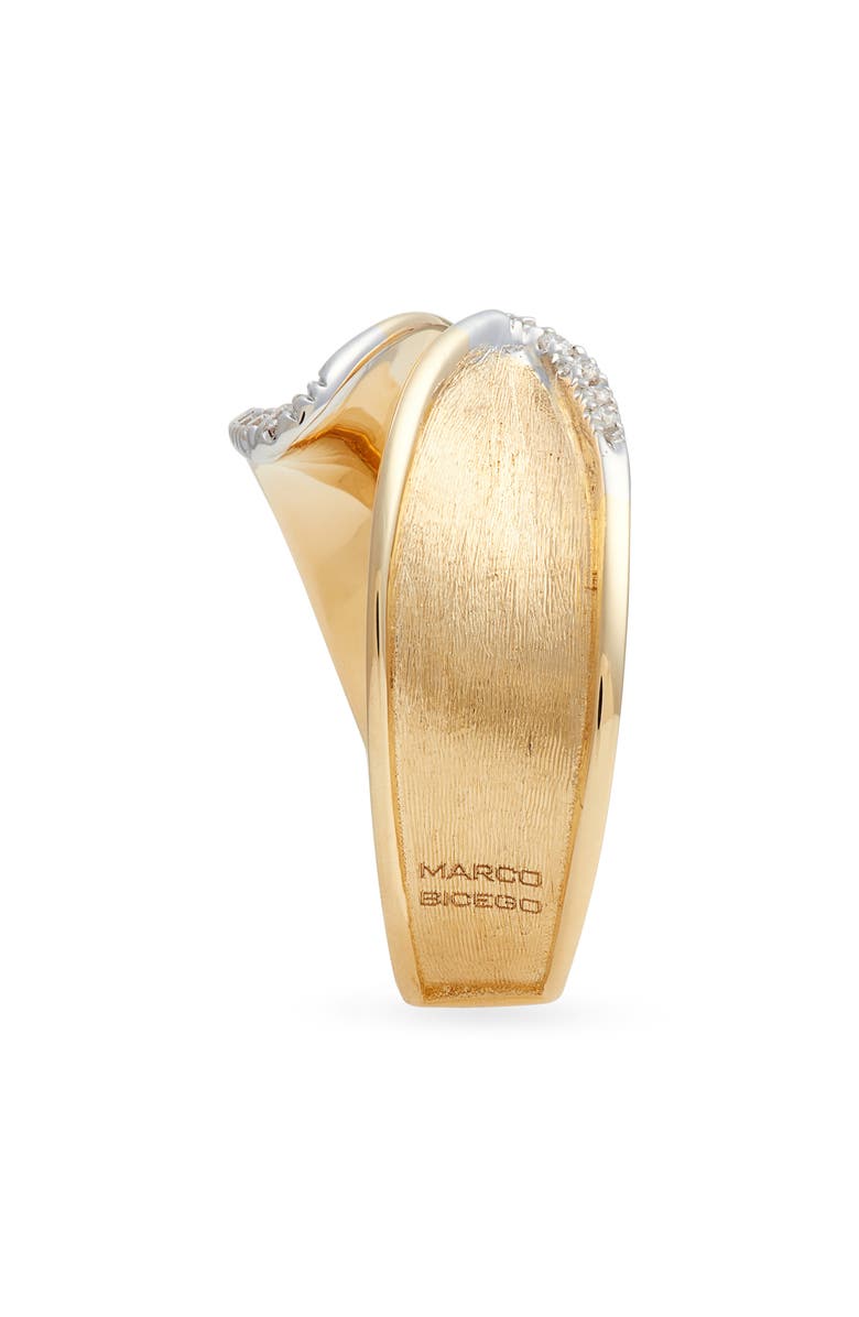 Marco Bicego Lunaria Twist Diamond Bypass Ring, Alternate, color, Yellow/White Gold