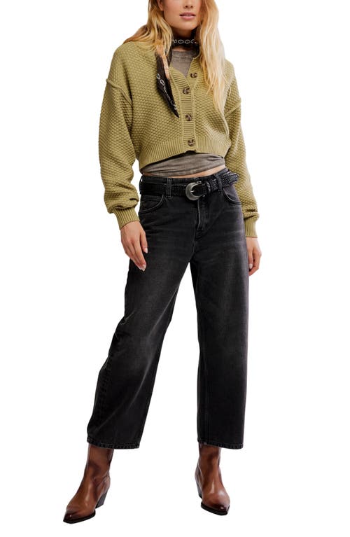 Free People Lila Crop Cardigan In Green