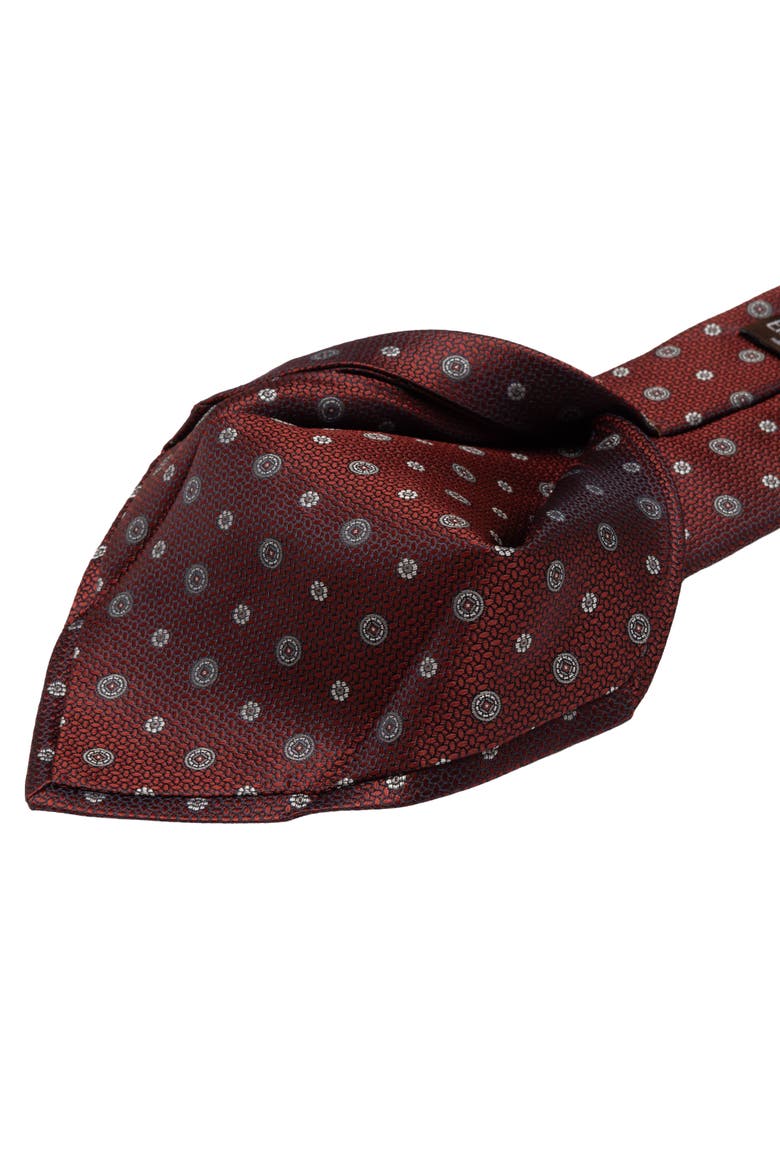 Benelli - Extra Long Silk Jacquard Tie for Men, Alternate, color, Burgundy