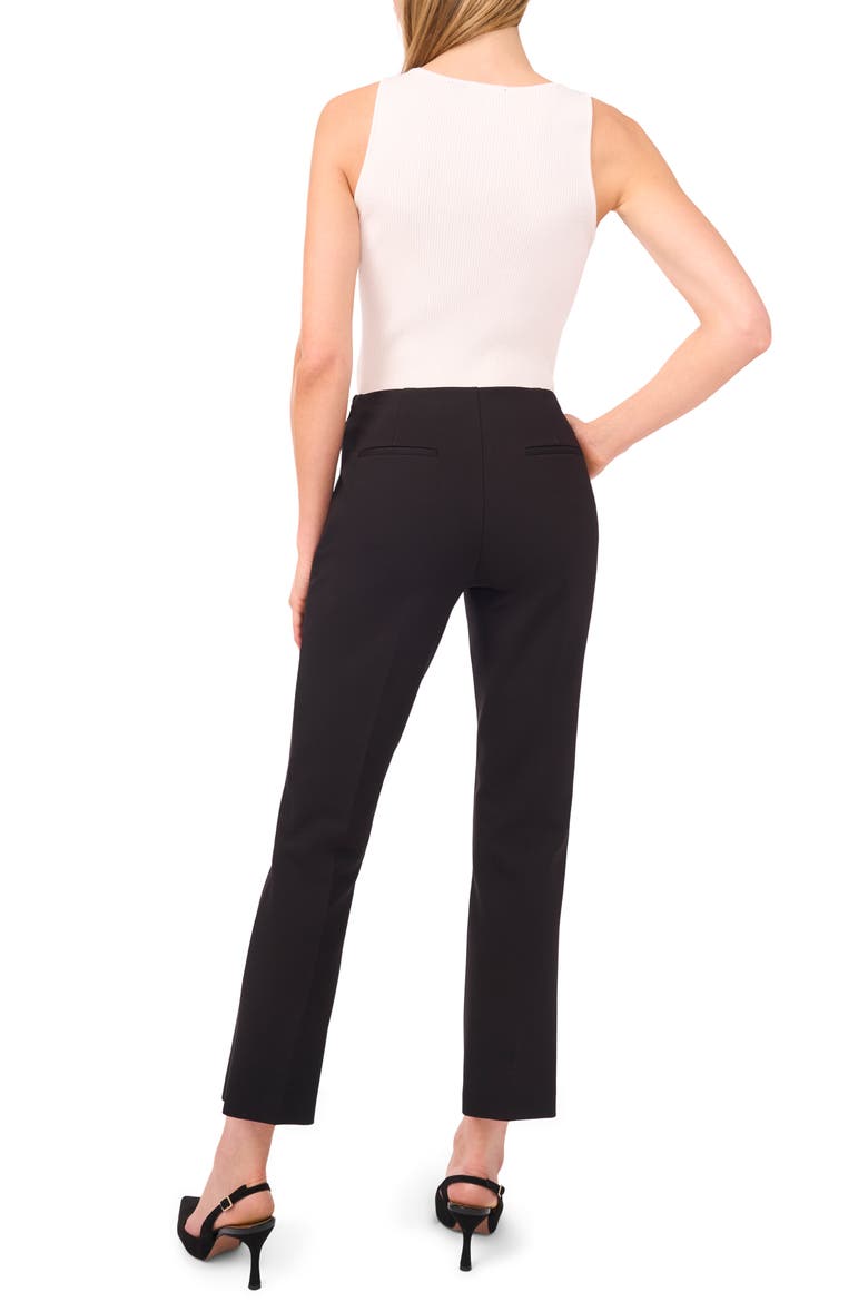 Pintuck Pleat Ponte Pants, Alternate, color, RICH BLACK