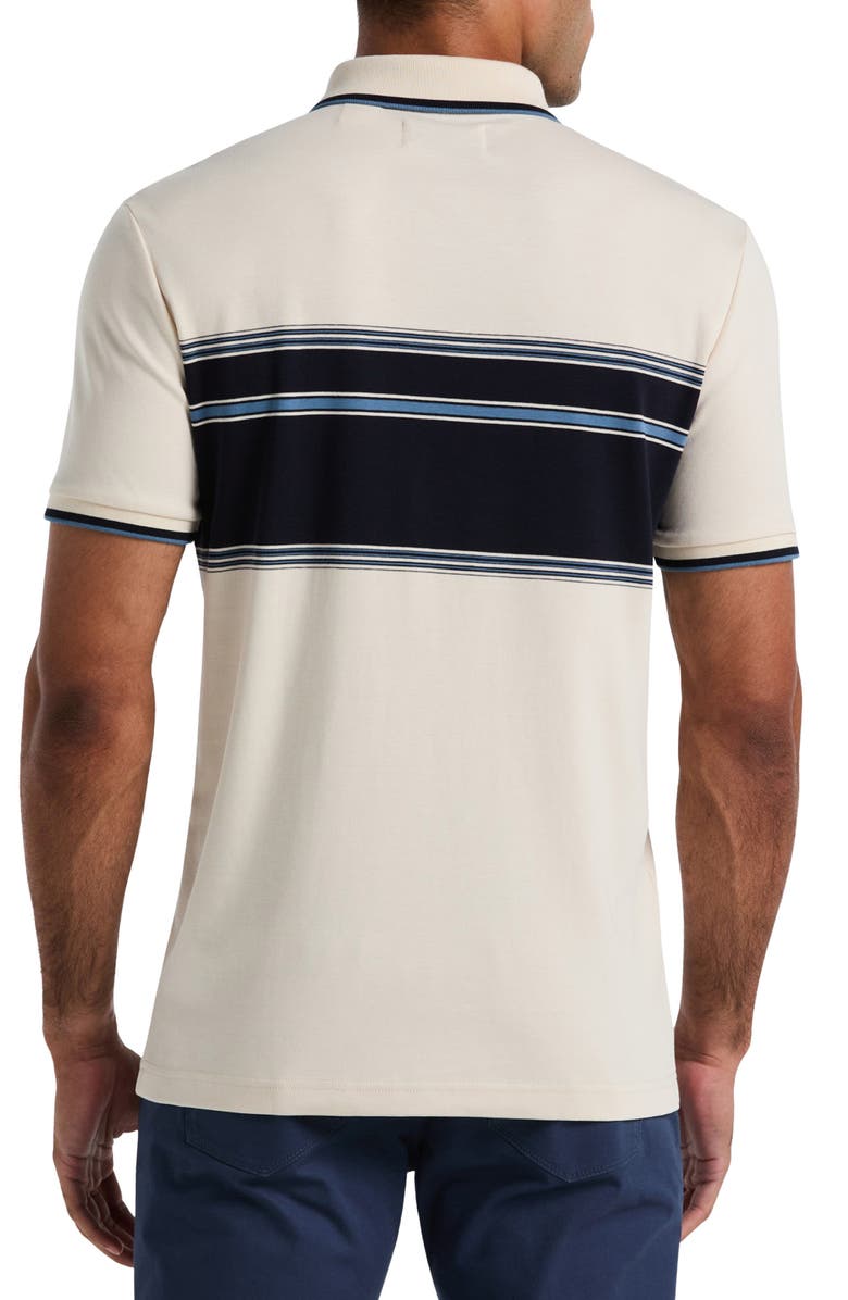 Original Penguin Chest Stripe Tipped Organic Cotton Polo, Alternate, color, Birch