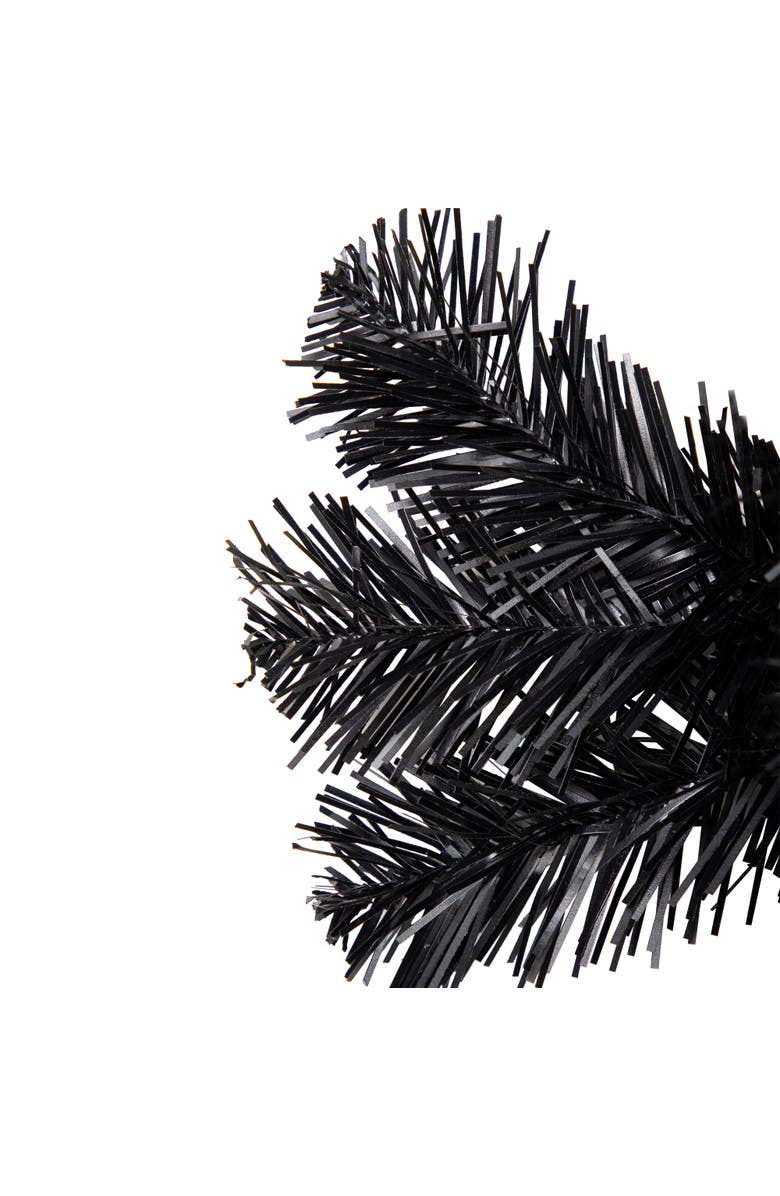 Northlight Pre-Lit Noble Spruce Artificial Halloween Wreath - 24" - Black - Orange Lights, Alternate, color, 