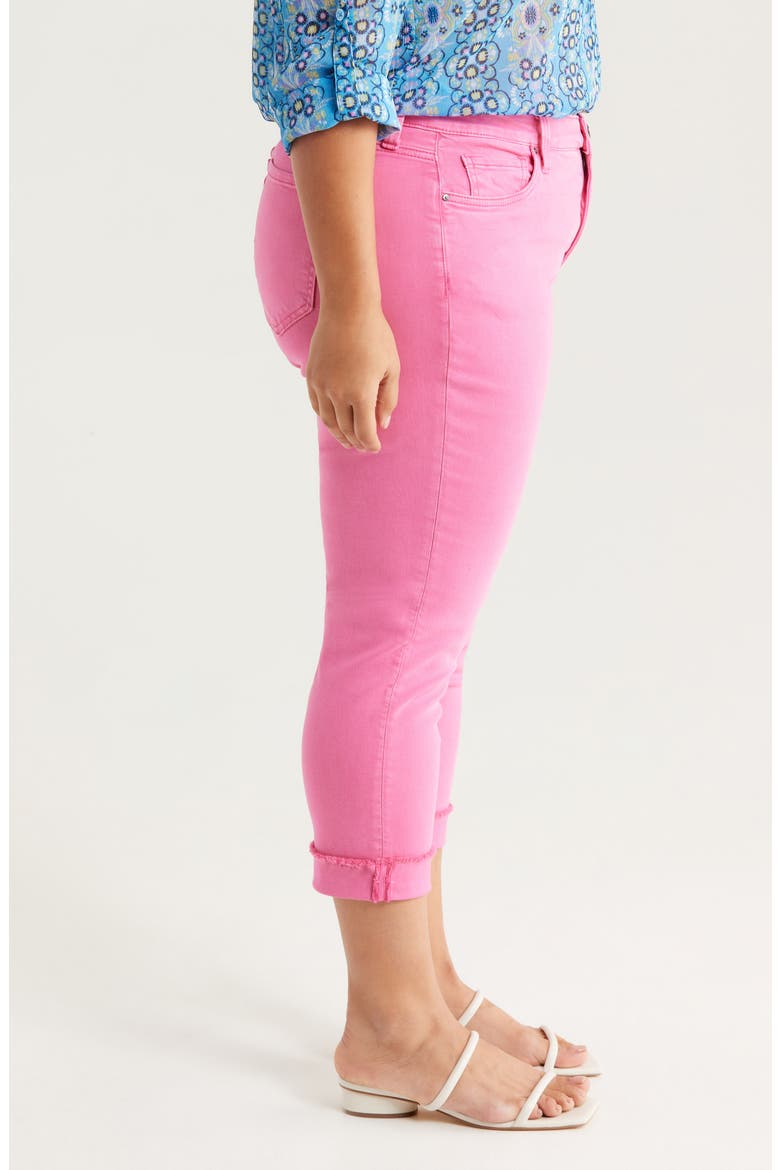 Amy Frayed Crop Slim Straight Leg Jeans, Alternate, color, SUGAR CORAL