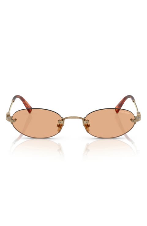 51mm Oval Rimless Sunglasses