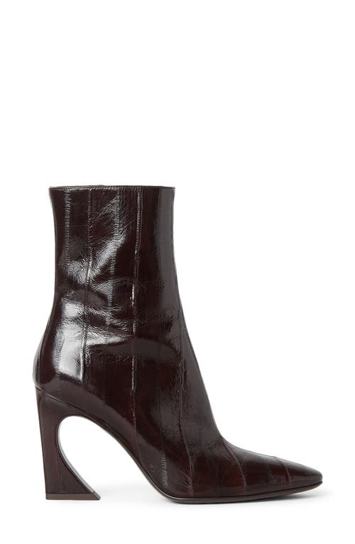 Fendi Brown Hagfish Leather Ankle Boots In Brown