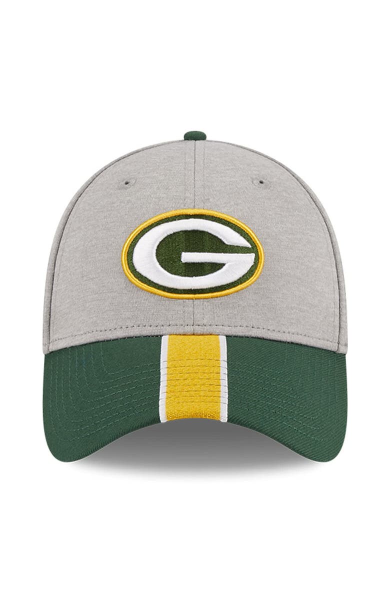 New Era Men's New Era Heather Gray/Green Green Bay Packers Striped 39THIRTY Flex Hat, Alternate, color, 