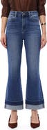 Bayeas Cuffed High Waist Ankle Flare Jeans