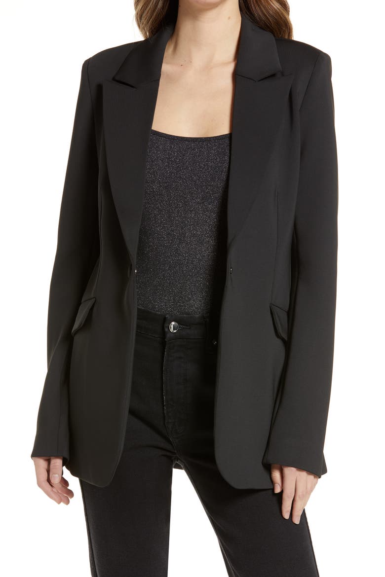 Scuba Knit Blazer, Main, color, BLACK001