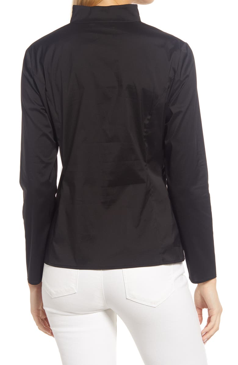 Ming Wang Quarter Zip Funnel Neck Shirt, Alternate, color,