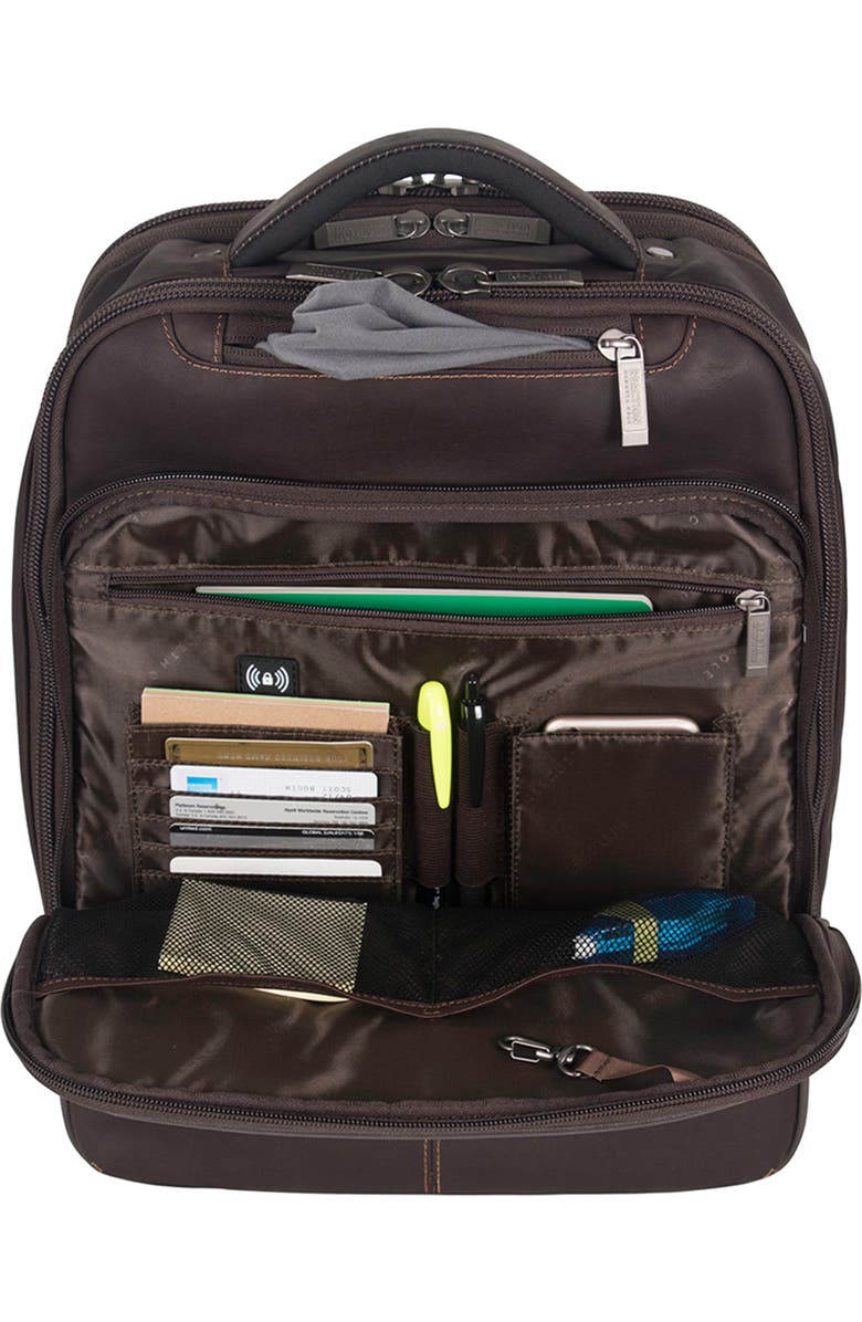 Kenneth Cole Colombian Leather Backpack, Alternate, color, Brown