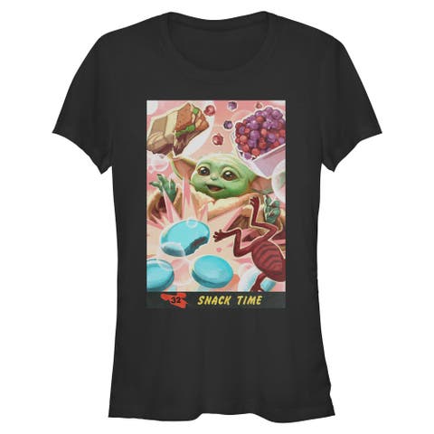 Junior's Star Wars The Mandalorian and Grogu The Child Snack Time Comic Art  Graphic T-Shirt