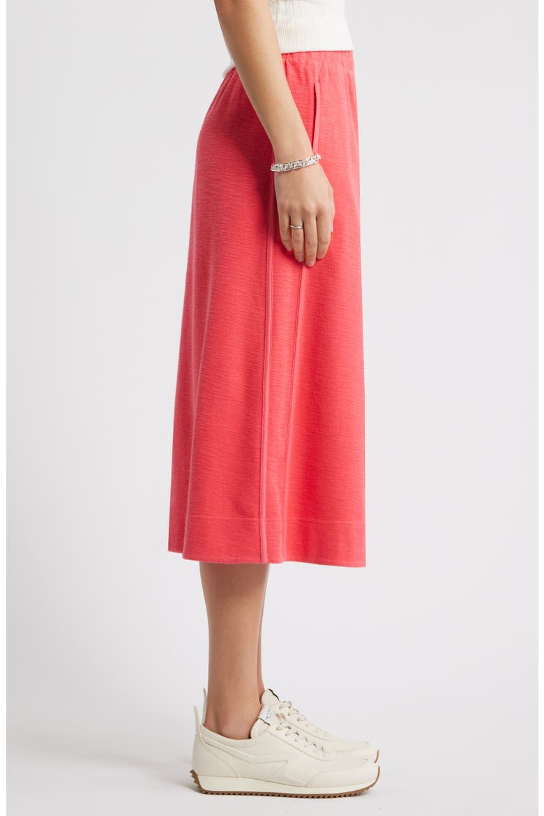 Jetset Cotton Blend Knit Midi Skirt, Alternate, color, RED GERANIUM