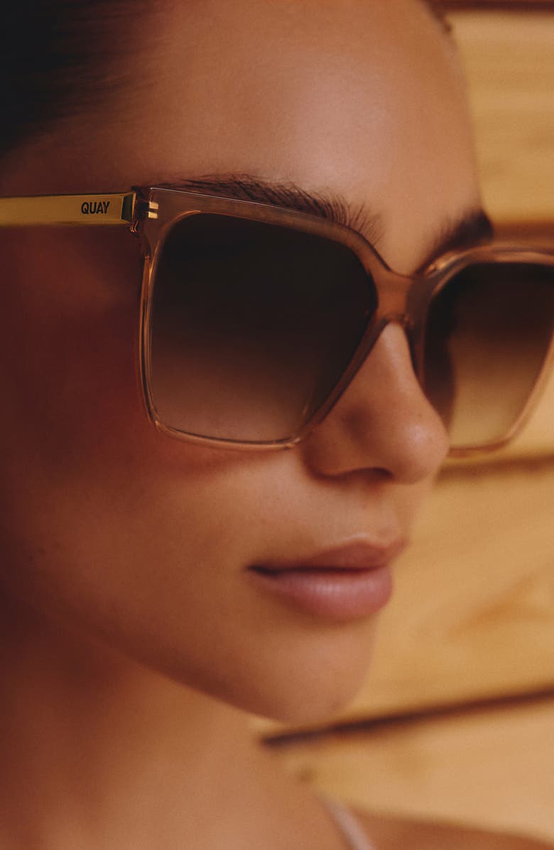 QUAY Level Up Remixed 61mm Gradient Square Sunglasses, Alternate, color, Ginger/ Brown