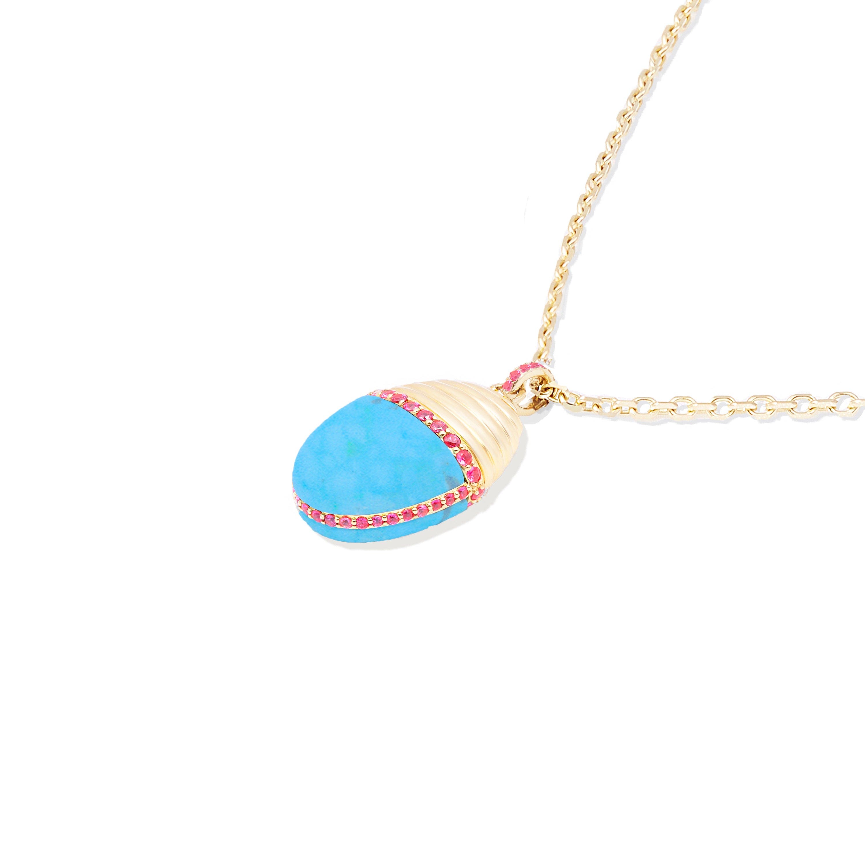 selected Turquoise & Pink Sapphire-Gold