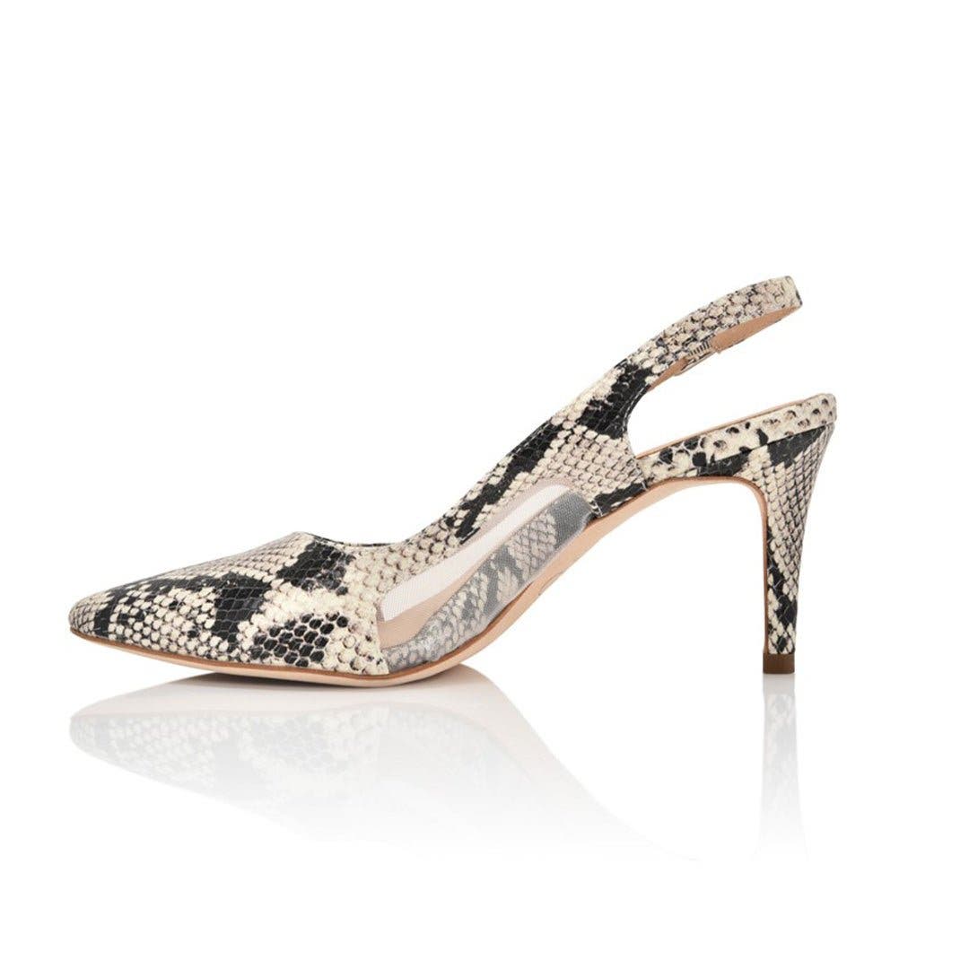 Joan Oloff Shoes Dance Leather Slingback Pump, Alternate, color, Snake