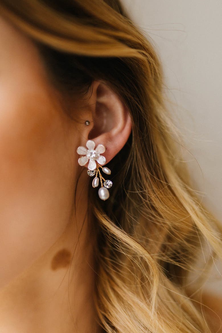 Bridal Earrings, Main, color, Gold