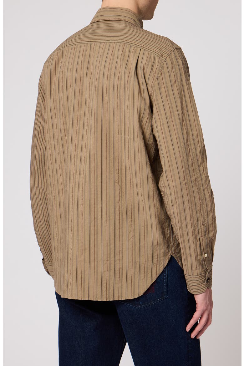 Regular Fit Striped Cotton Shirt, Alternate, color, TAUPE