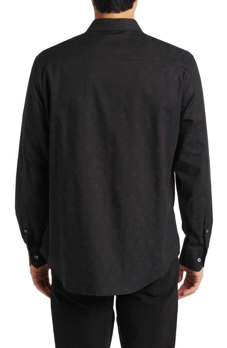 Bugatchi Julian Shaped Fit Print Button-Up Shirt, Alternate, color,