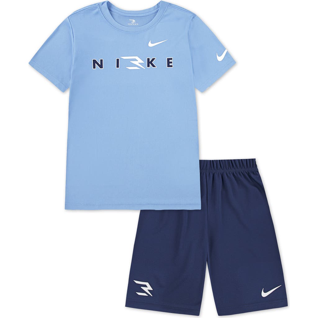 Shop 3 Brand Kids' Dri-fit Wordmark Logo T-shirt & Shorts Set