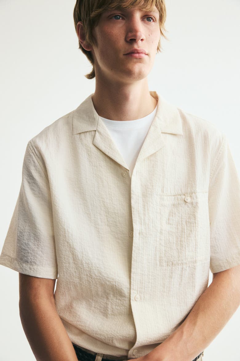 Relaxed-Fit Resort Shirt, Alternate, color, Cream