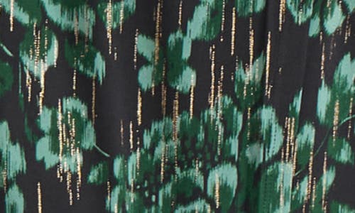 Kasper Metallic Faux Wrap Dress In Multi