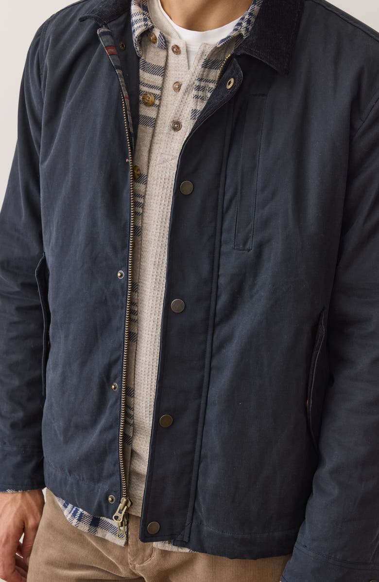 Marine Layer Weston Wax Canvas Barn Jacket, Alternate, color, Faded Navy