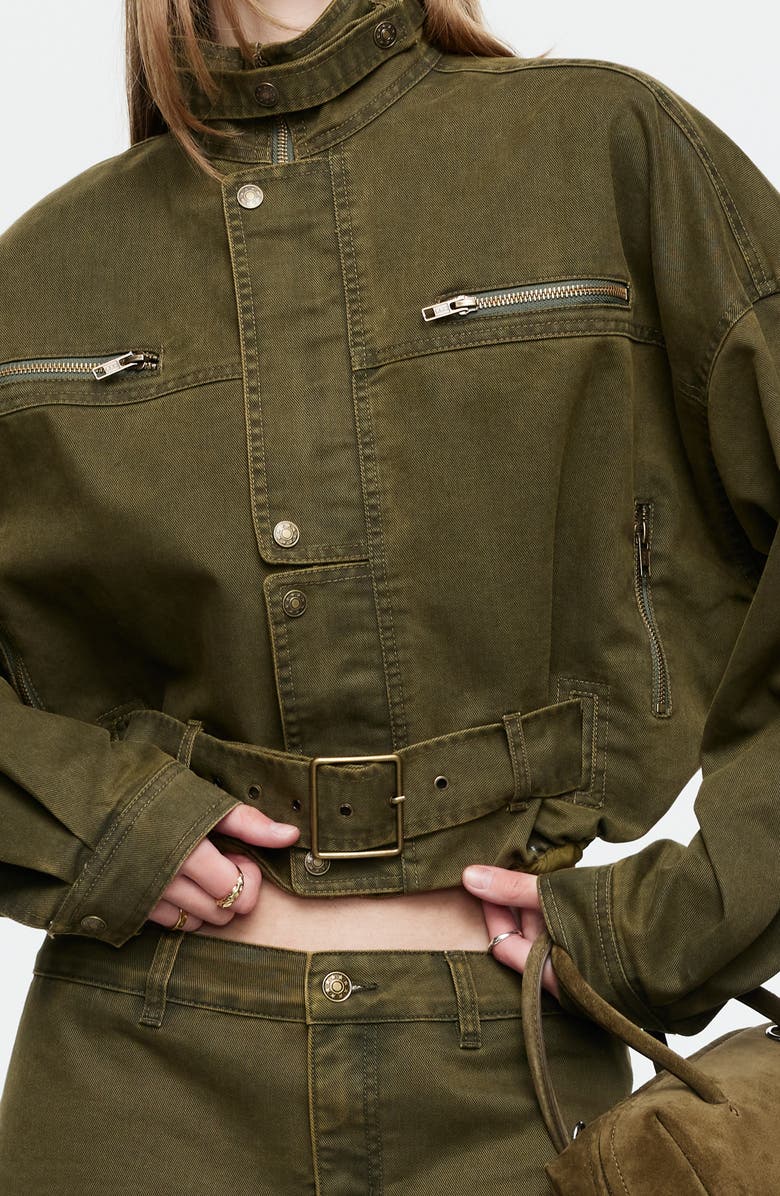 LIONESS Rinata Cotton Blend Jacket, Alternate, color, Khaki