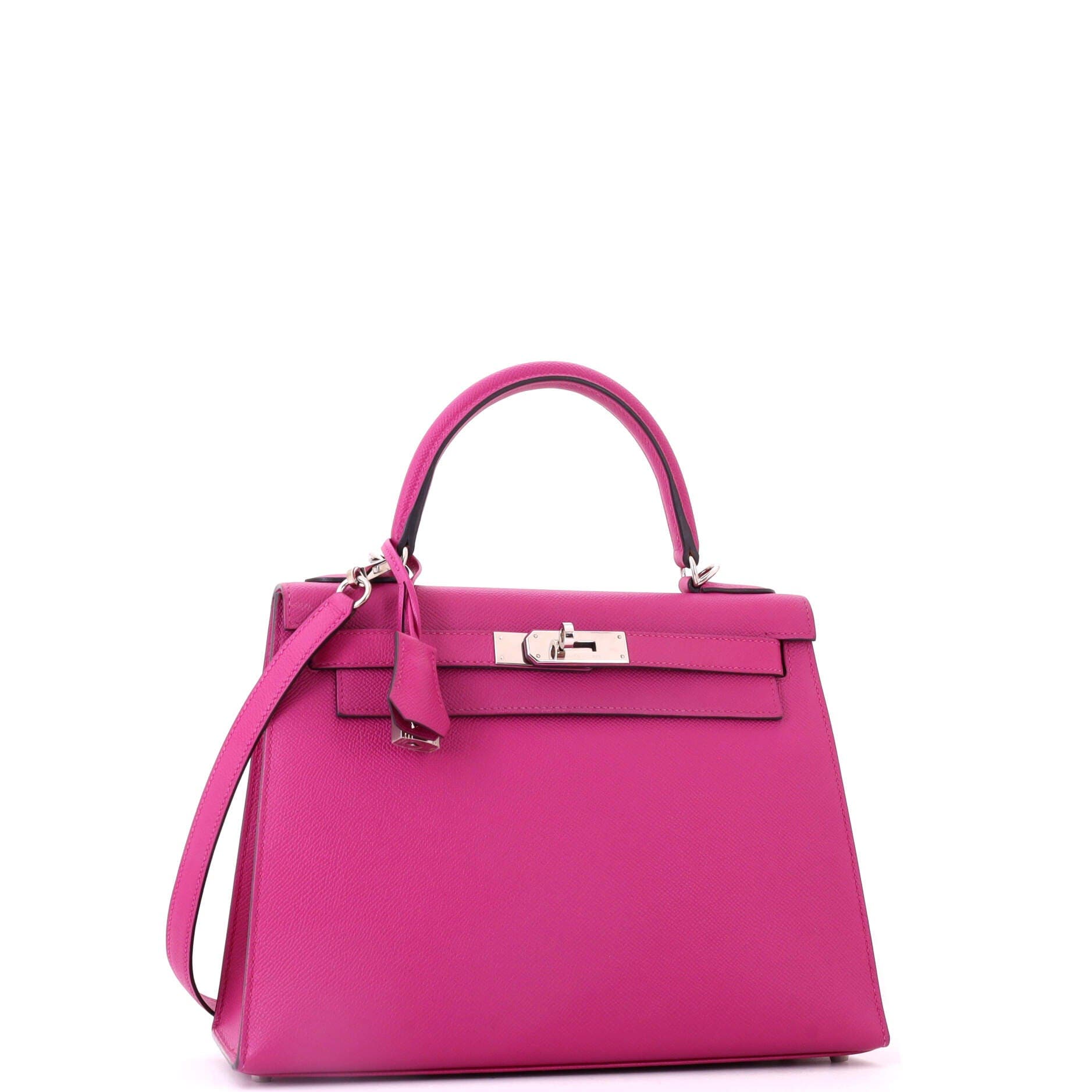 Pre-Owned Hermes Kelly Handbag Pink Epsom with Palladium Hardware 28, Alternate, color, Rose Pourpre