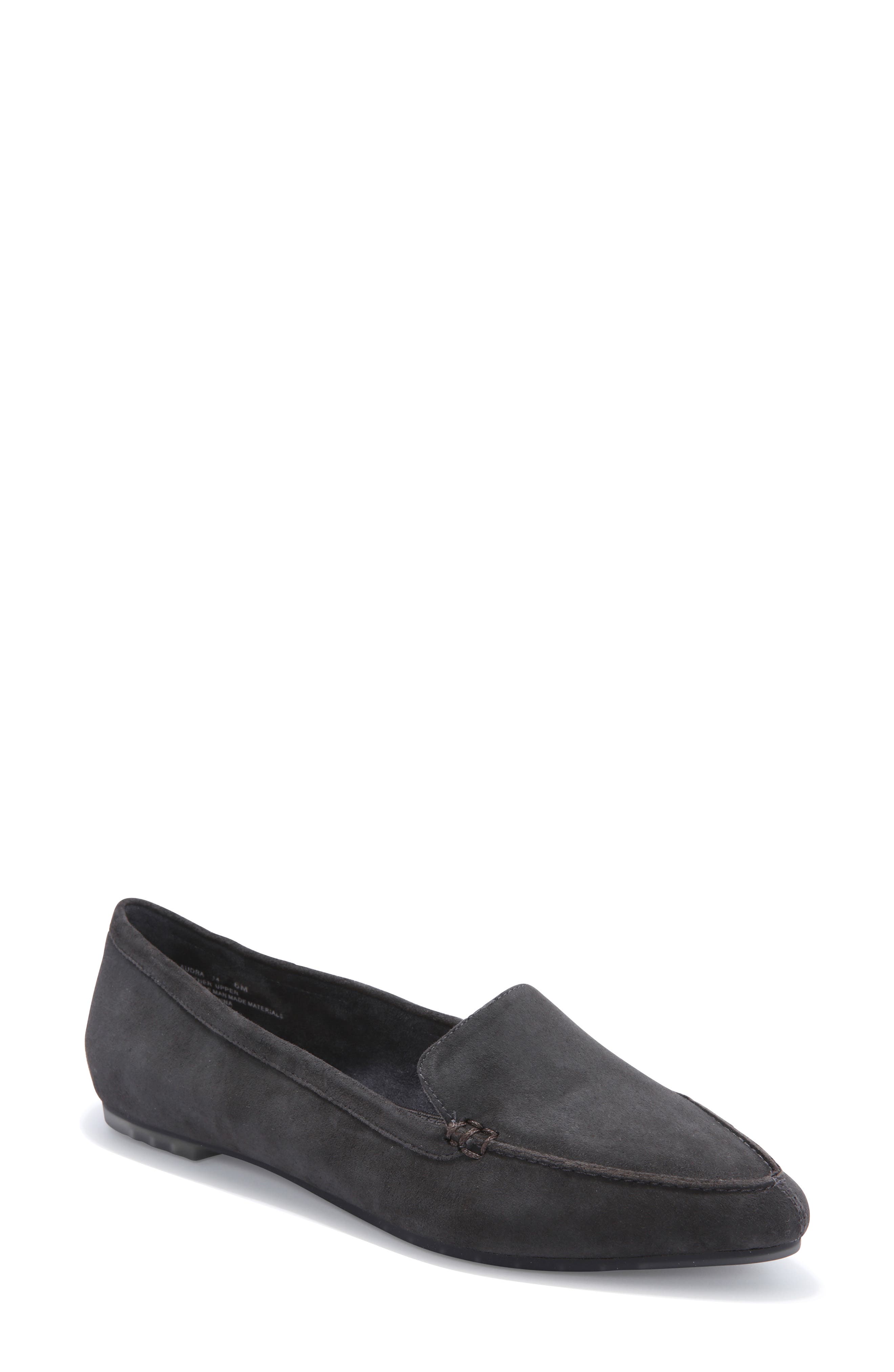 Audra Loafer Flat, Main, color, DARK GREY SUEDE