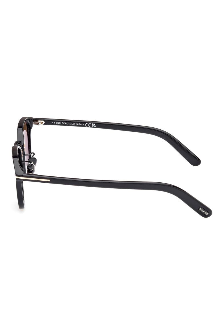 50mm Square Sunglasses, Alternate, color, SHINY BLACK / ROVIEX