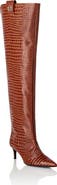 PHILIPP PLEIN Low-Heel Overknee Boots Cocco Print Women