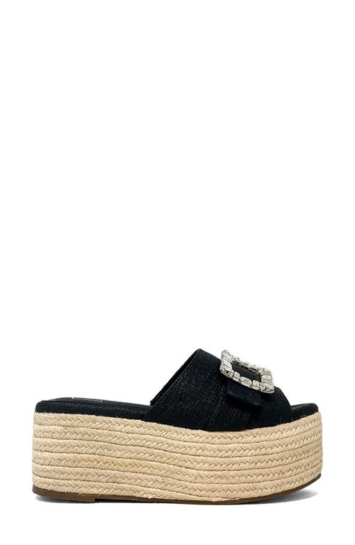 Shushop Kelly Jute Platform Sandal In Black