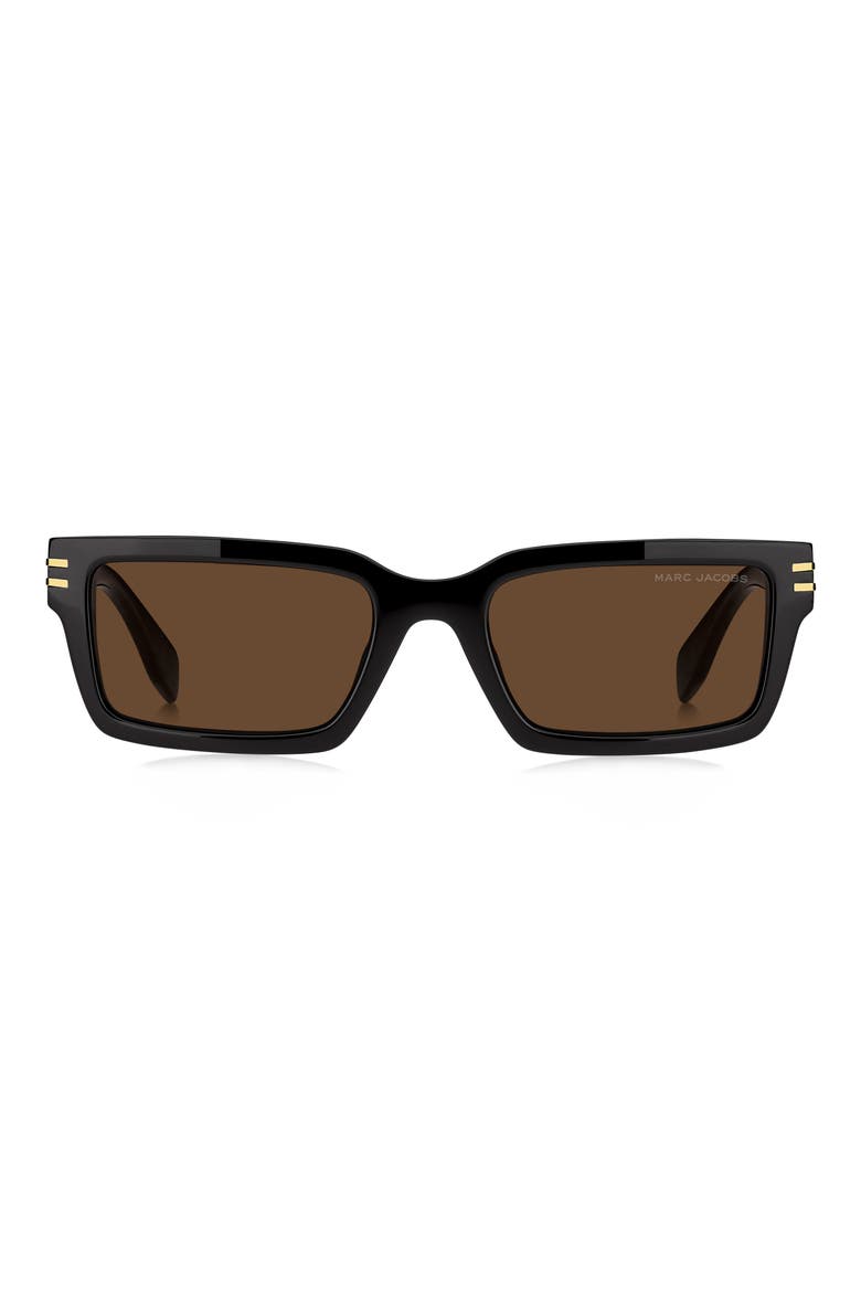 54mm Rectangular Sunglasses, Main, color, BLACK/ BROWN