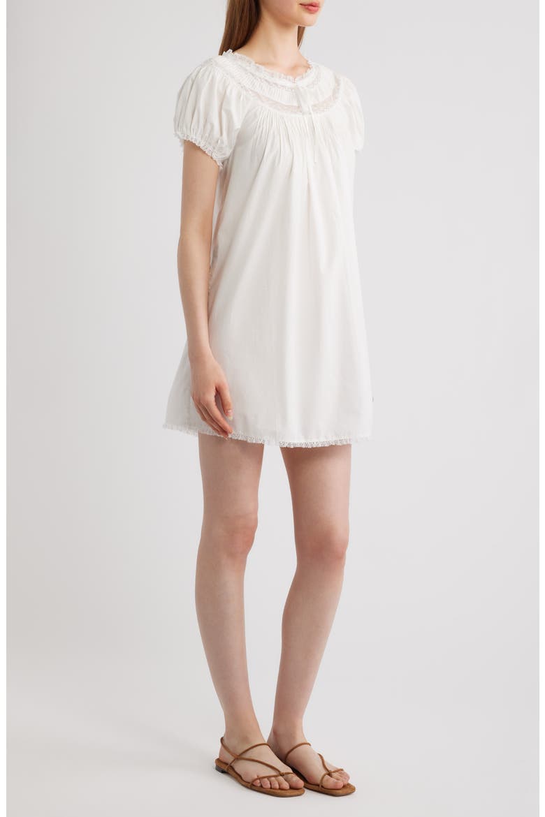 Daphne Lace Detail Organic Cotton Minidress, Alternate, color, SALT