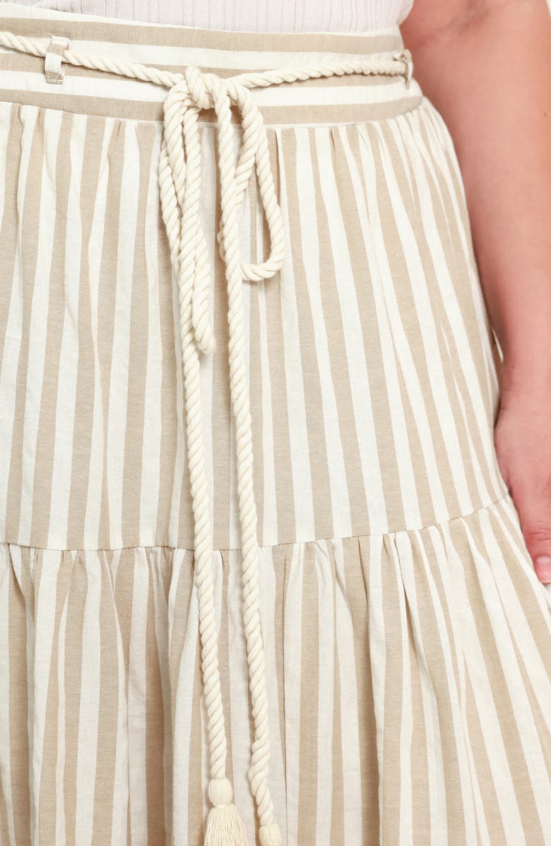 FREEMARKET Striped Maxi Skirt, Alternate, color, Taupe/ White