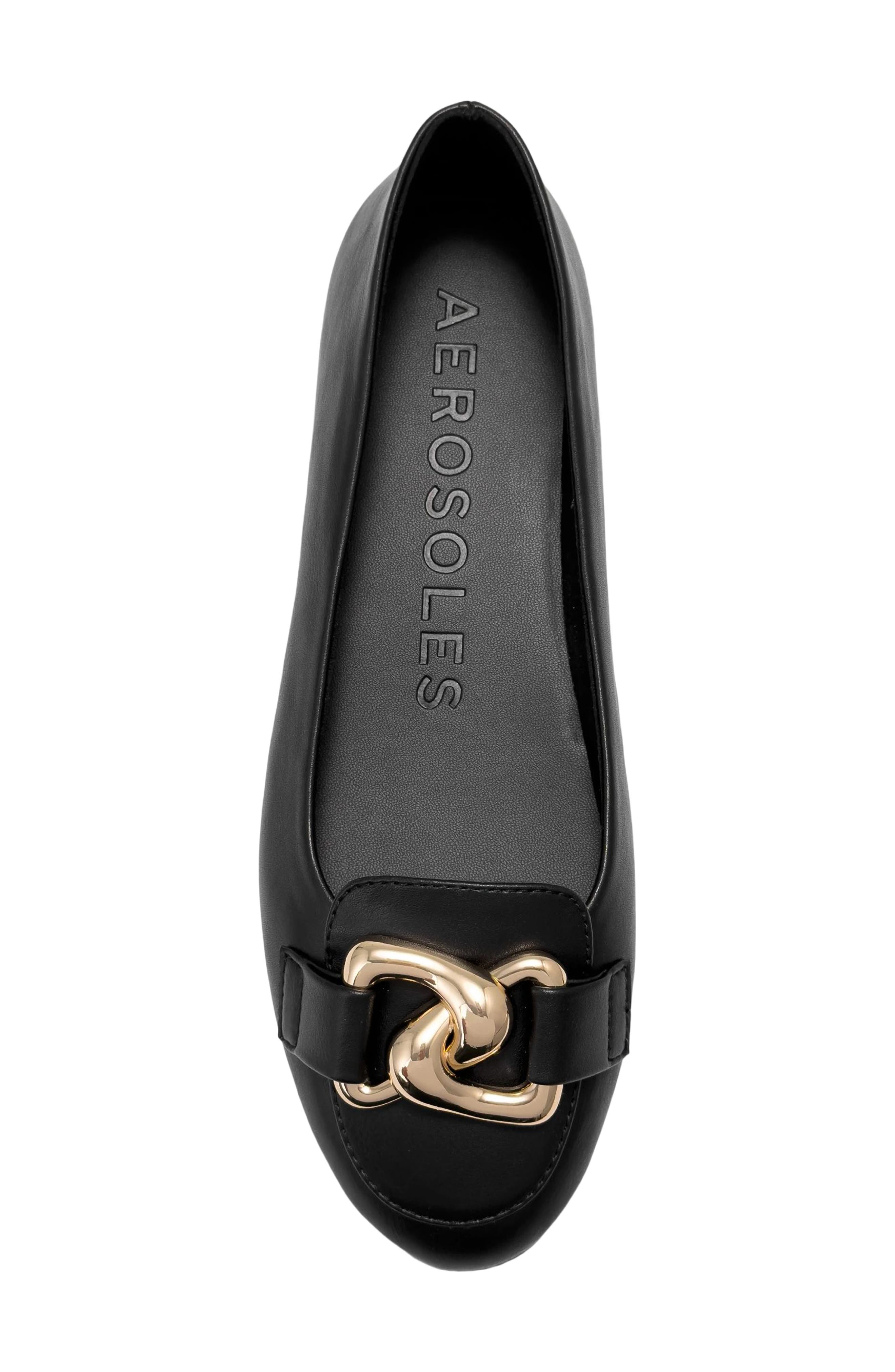 Aerosoles Bell Ballet Flat - Wide Width Available, Alternate, color, Black/ Gold