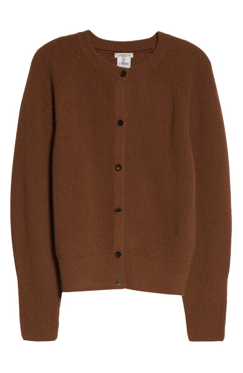 Lafayette 148 New York Rib Cashmere & Wool Cardigan, Alternate, color, 