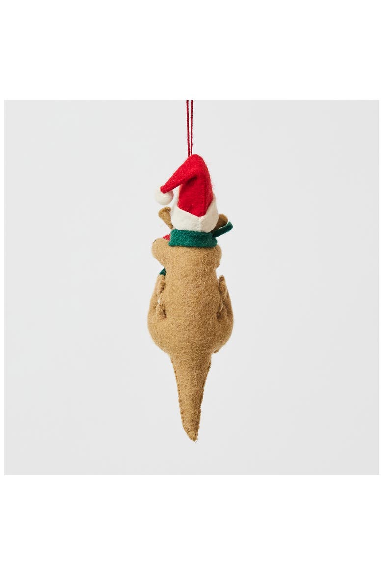 Santa Otter Love Christmas Ornament, Alternate, color, BROWN