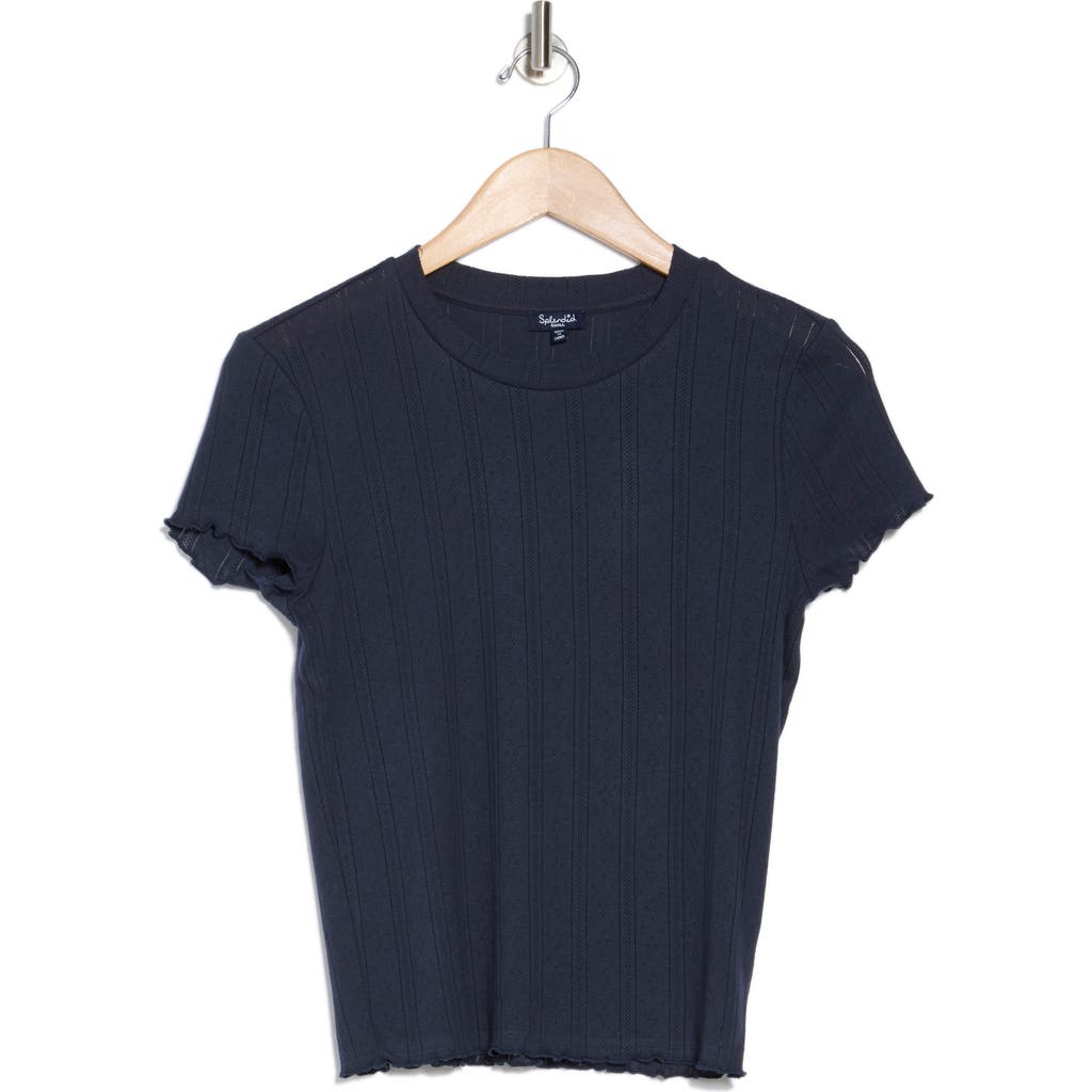 Splendid Como Pointelle T-shirt In Navy